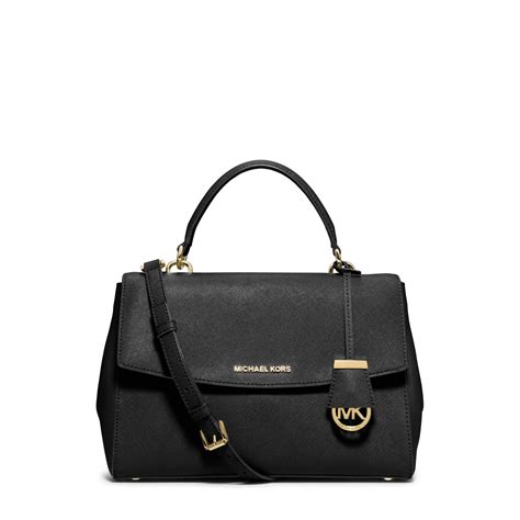 michael kors ava medium saffiano leather satchel black|Michael Kors marilyn medium.